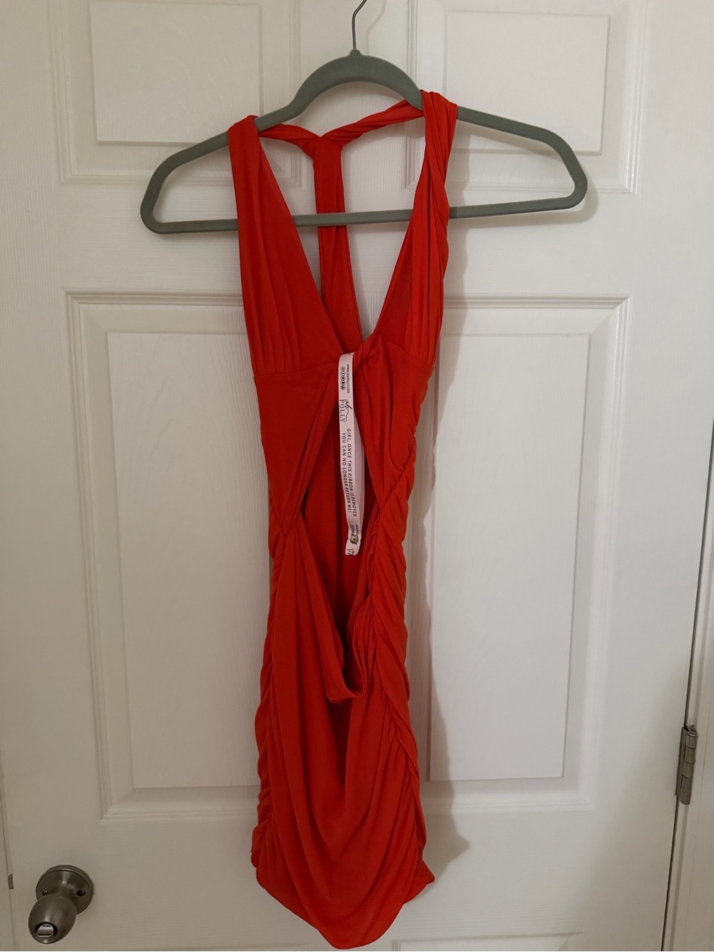 Oh Polly Red Ruched Mini Dress